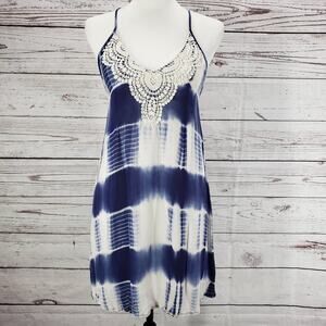 Love Chesley Blue Tie Dye Mini Dress Size Medium